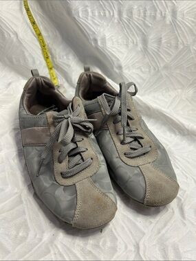 Coach Grey Signature Lace Up Sneakers